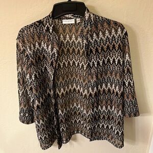 Draper & Damons petite multicolored open shiny jacket. Size PL